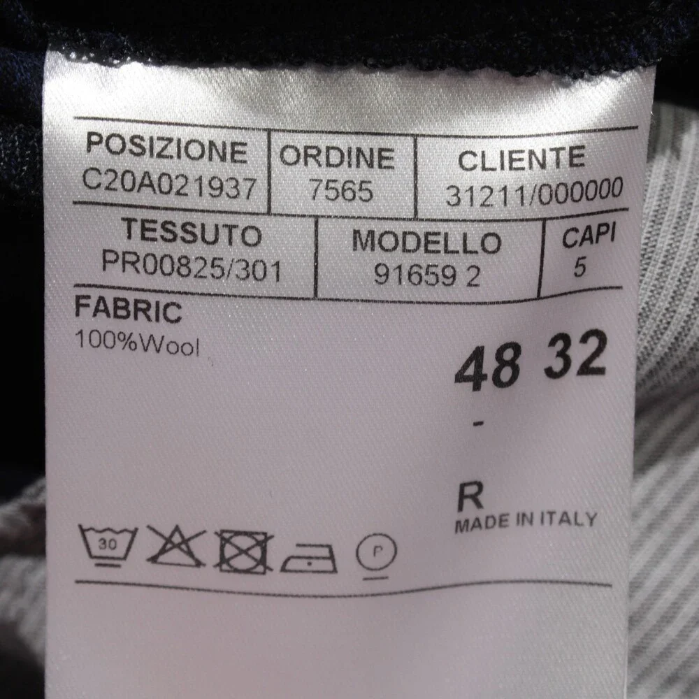 Canali NWT Dress Pants Size 48 (US 32) Jogger Fit Impeccabile in Blue 100% Wool